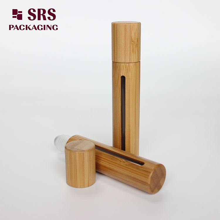 15ml bamboo plastic roll on bottle with window