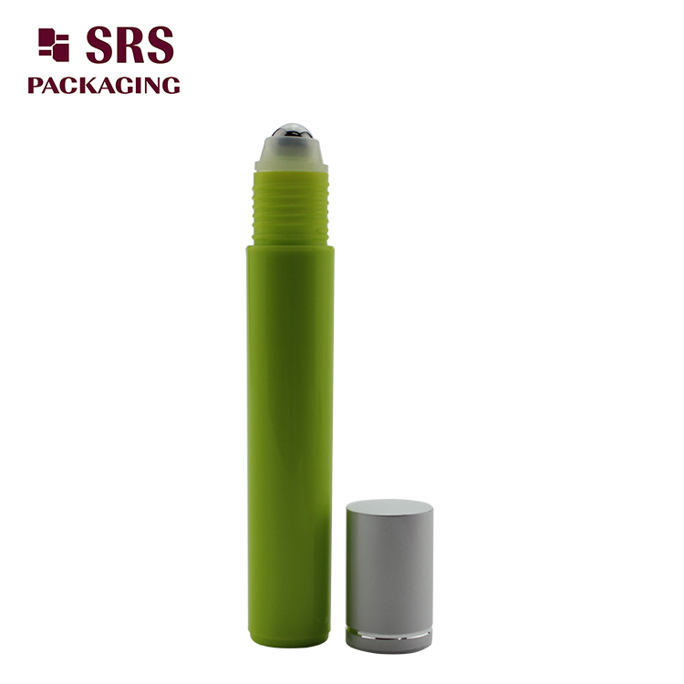 SRS Plastic Green Color Eye Cream 15ml Roller Bottle