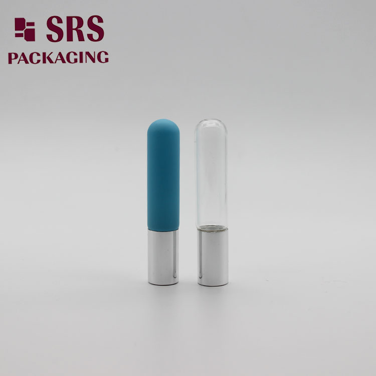 Round Base 6ml Glass Roll on Bottle with Painting Blue