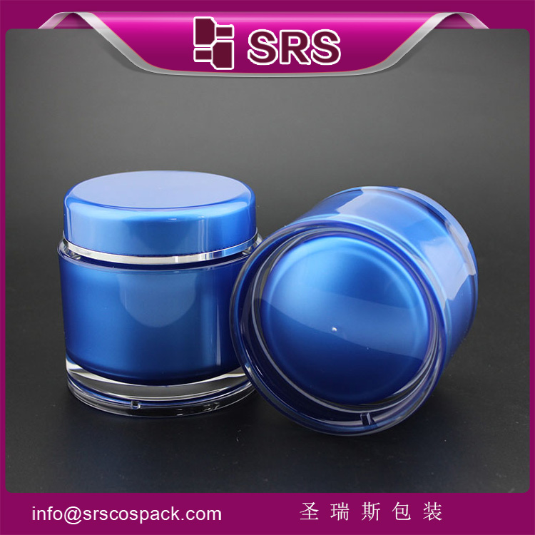 J020 classic blue round plastic hair product jar 200ml