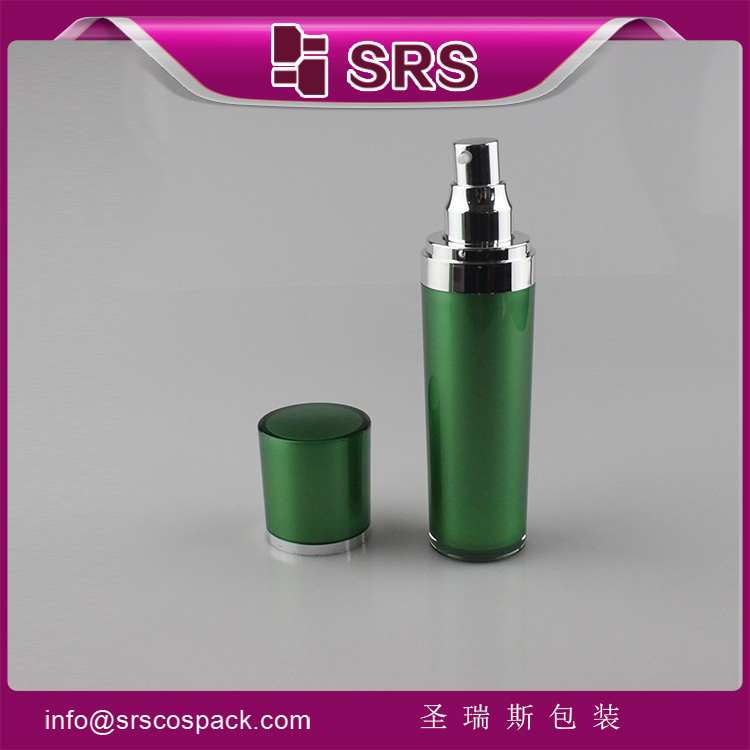 L021 acrylic green cylinder 50ml lotion packaging bottle 80ml