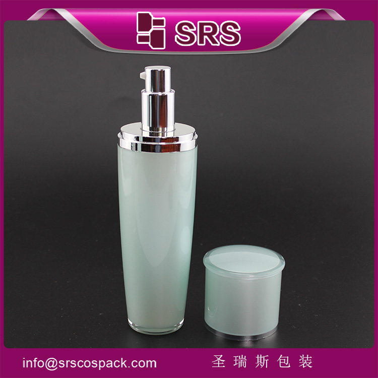 L036 green acrylic empty plastic pump lotion bottles and packaging