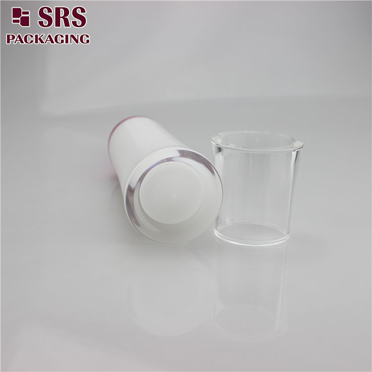 L094 White 100ml Plastic Empty Acrylic Bottle with Metalized Pump
