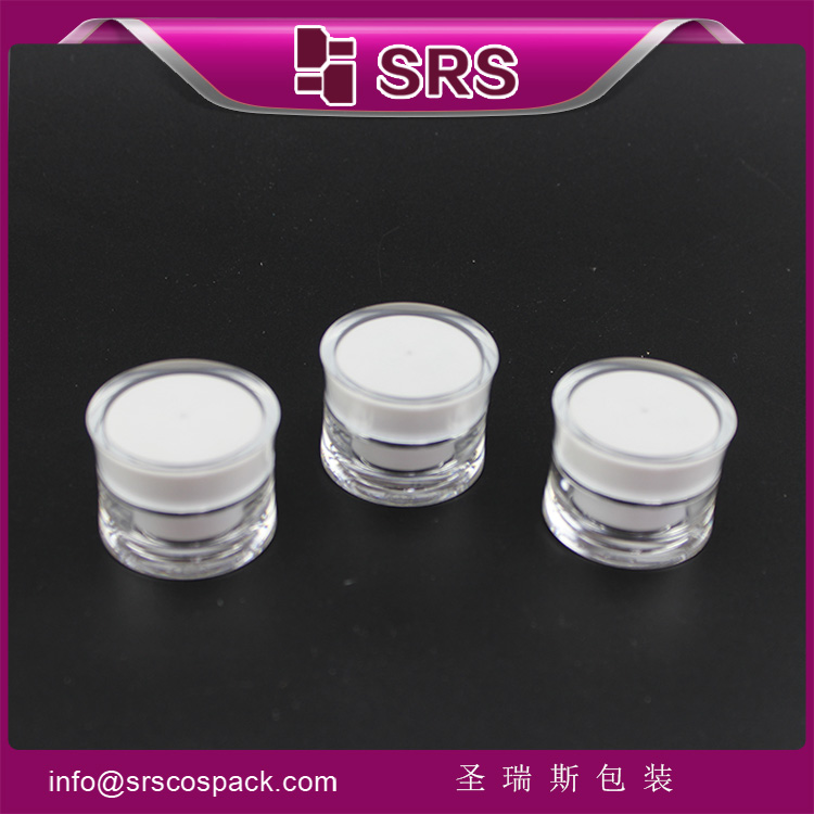 J092 empty acrylic cosmetic double wall 5ml gel jar