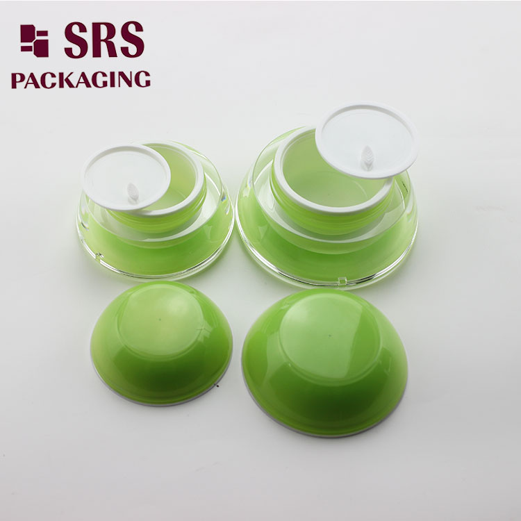 J032 Cone Shape Acrylic 15g 30g 50g Skin Care Cream green Jar