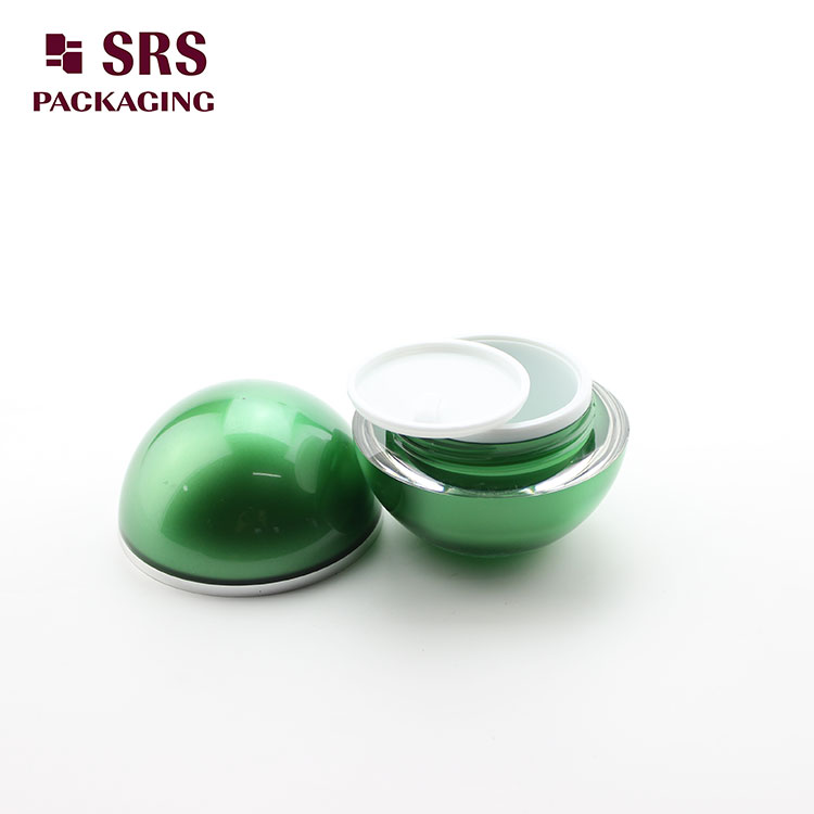 J010 SRS Ball Shape green Skin Care Cream 30g Acrylic Jar