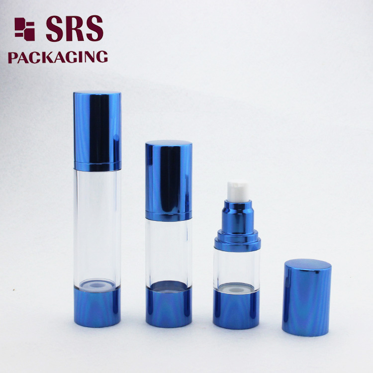 A022 SRS Cosmetic Plastic Airless Blue Color 15ml 30ml 50ml Serum Bottle