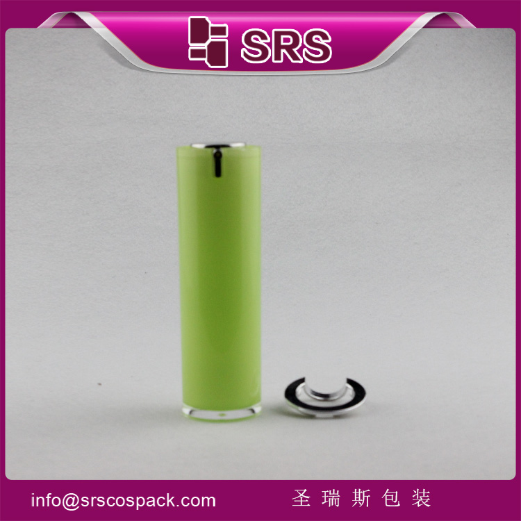 A021 SRS acrylic round no cap 15 ml airless bottle
