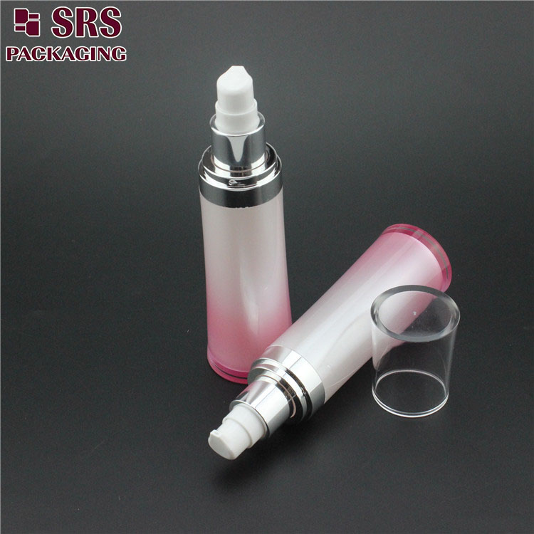L094 Wholesale Pink Round Waist Plastic Empty Pump Bottle 50ml