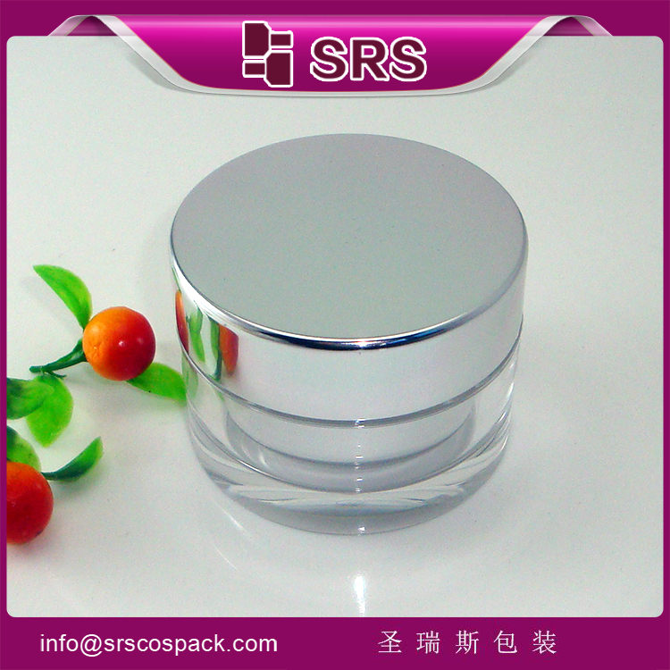 J022 acrylic cream jar with aluminum cap
