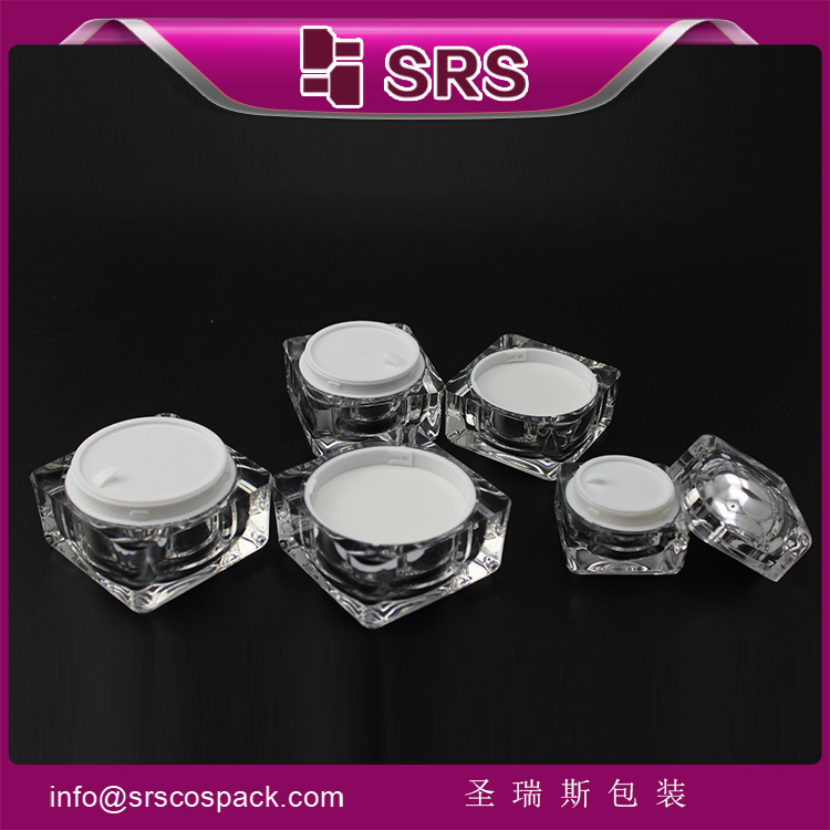J054 Square acrylic jar 15ml 30ml 50ml cosmetic cream container