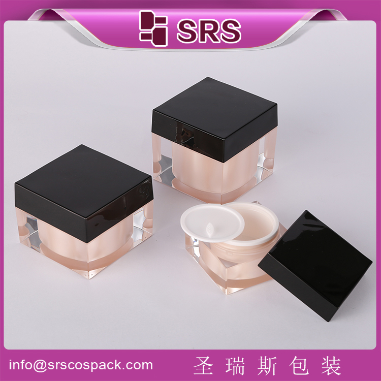J053 plastic facial cream square acrylic jar