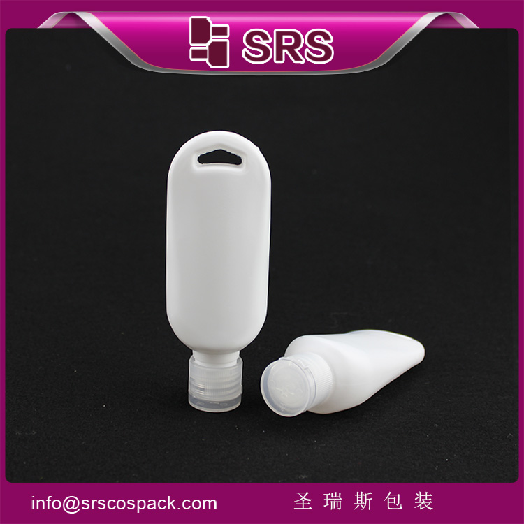 PE-001 empty 60ml PE material shampoo bottle with flip cap