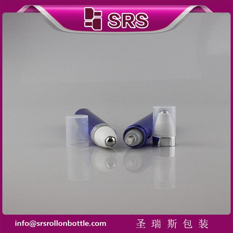 Metalized Dark Blue airless Roll on 15ml Lotion Cream Bottle