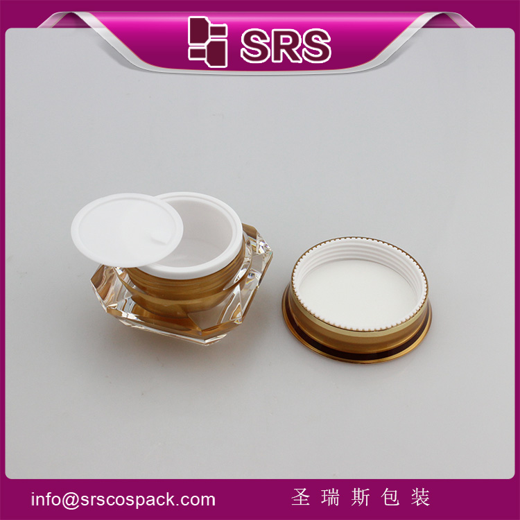J060B diamond shape acrylic cream jar with double cap