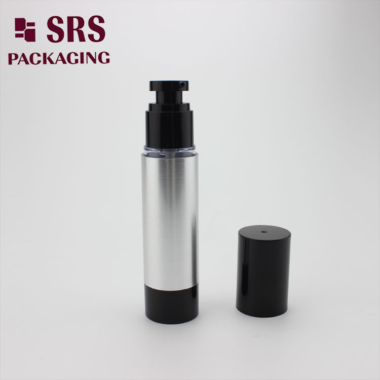 A027 Round Silver Custom Cosmetic Lotion Airless 50ml Bottle