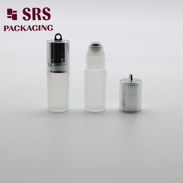 SRS Empty Cosmetic 3ml Clear Roller Ball Bottle with Hook