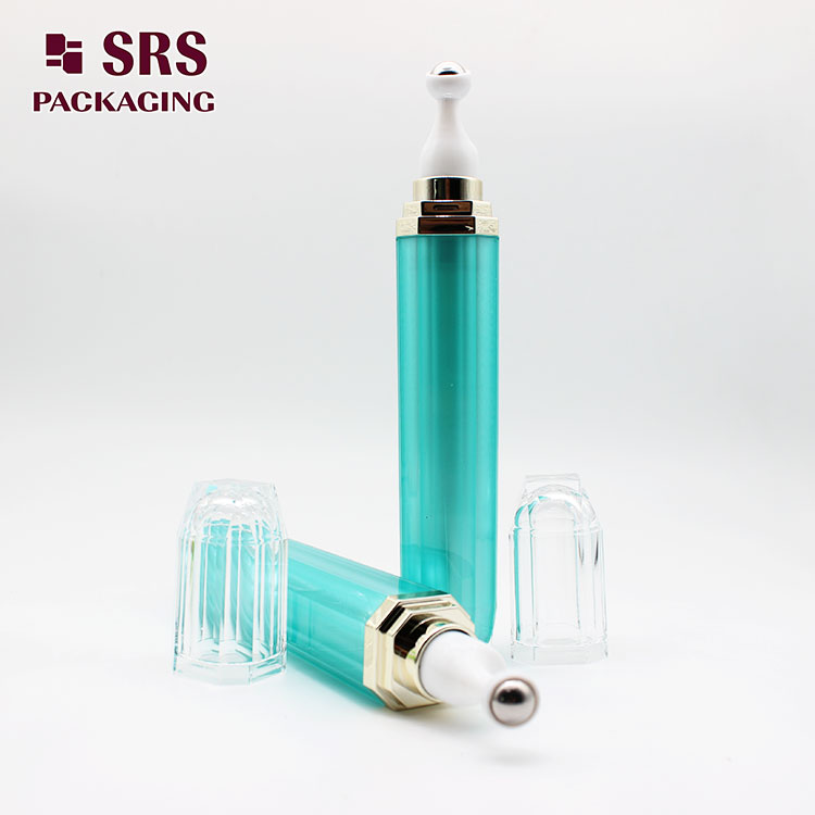 L002 Lake Blue 15ml Acrylic Eye Cream Press Roll-on Perfume Bottle