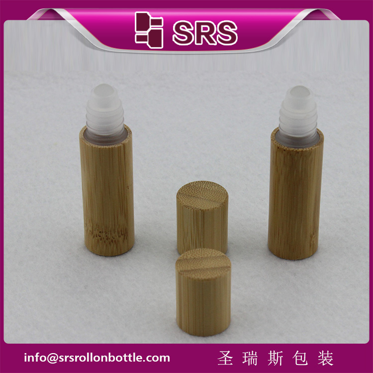 SRS Natural Bamboo Color 5ml Roller bamboo Bottle with Lid