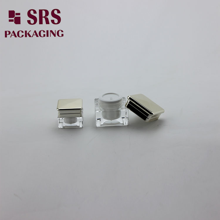 J114 SRS gold Square 5g Acrylic empty Jars 10g for nail polish