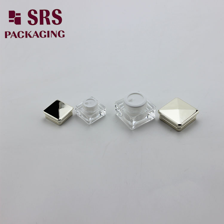J114 SRS gold Square 5g Acrylic empty Jars 10g for nail polish