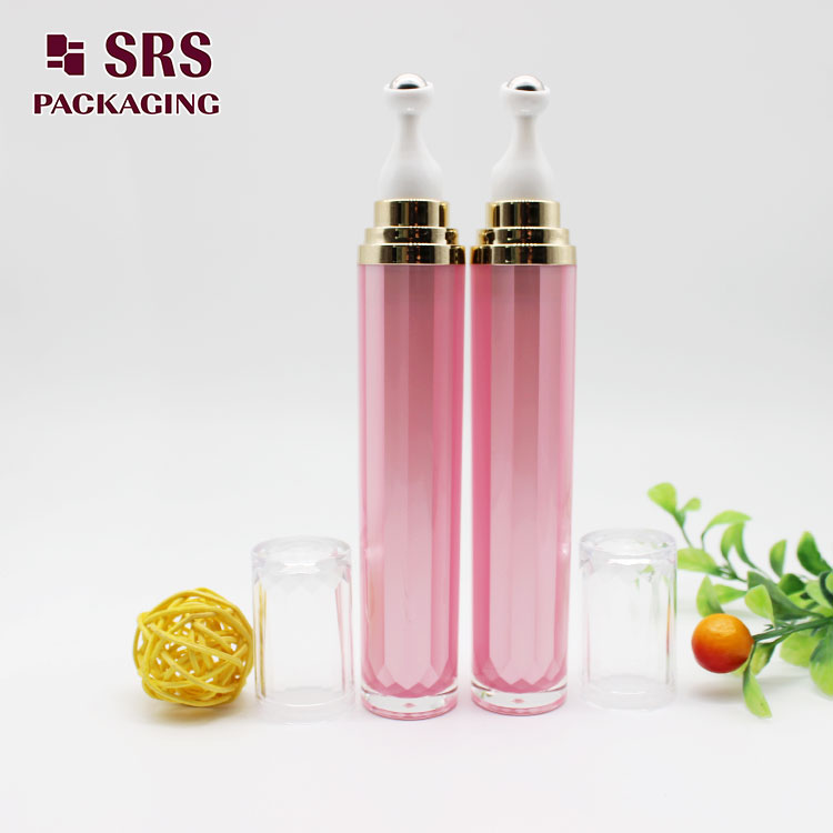AY004 empty pink acrylic 20ml roller ball bottle for eye serum