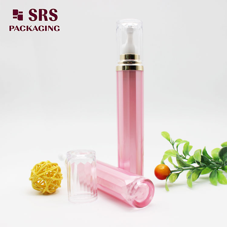AY004 empty pink acrylic 20ml roller ball bottle for eye serum