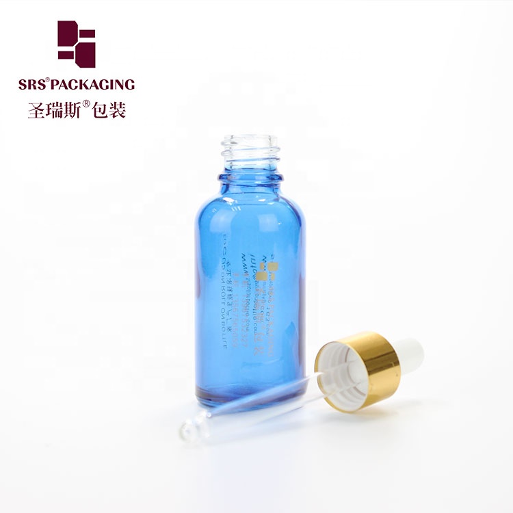 custom color 30ml glass dropper bottle with screen printing