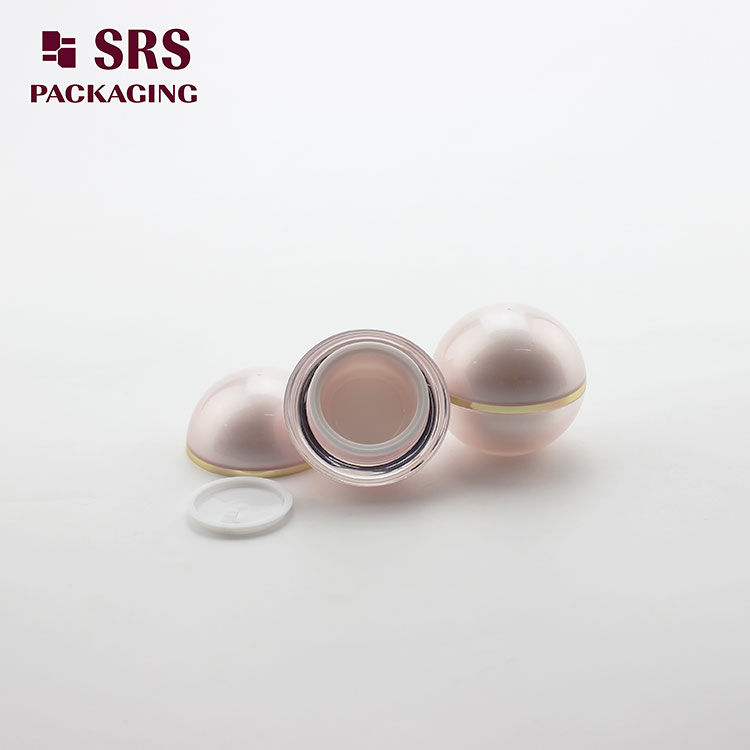 wholesale acrylic empty ball shape 5g 15g 30g 50g 100g pink cream jar
