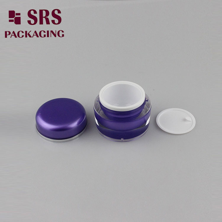 purple acrylic wholesale natual round shape 5g 10g 15g 30g 50g 100g 200g acrylic containers for cosmetic