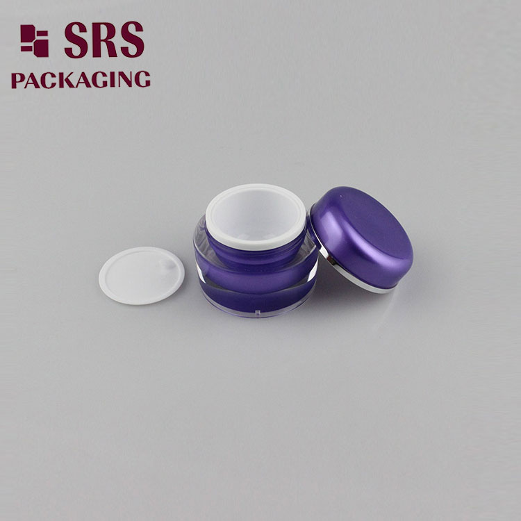 purple acrylic wholesale natual round shape 5g 10g 15g 30g 50g 100g 200g acrylic containers for cosmetic