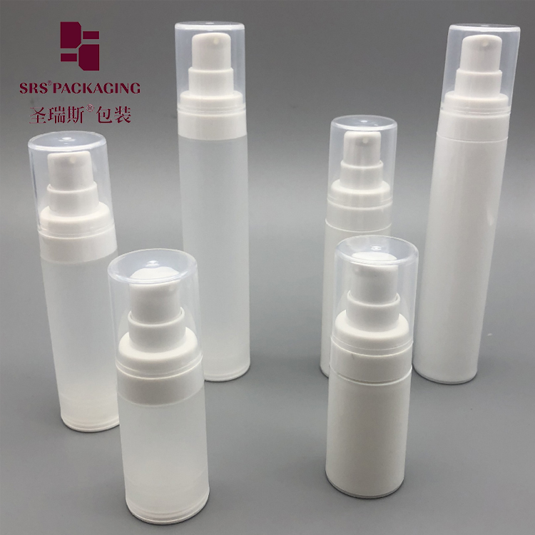 Eco-friendly recyclable plastic airless pump bottle 15ml 30ml 50ml for cosmetic packaging
