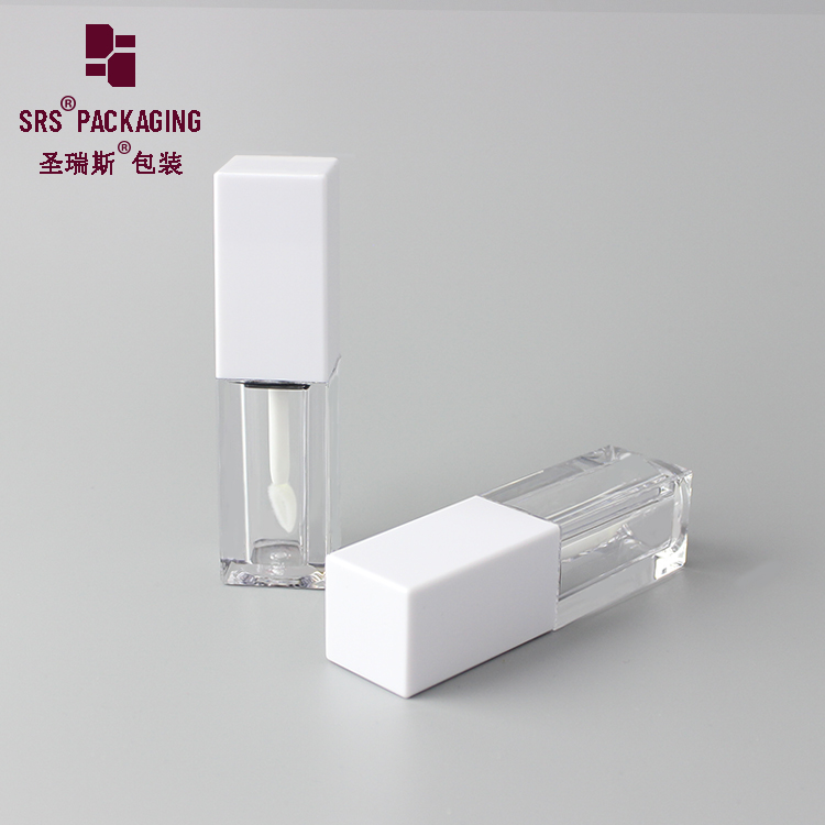 Square High Quality Cosmetics Empty 7ml Customized plastic lip gloss tube With Applicator 