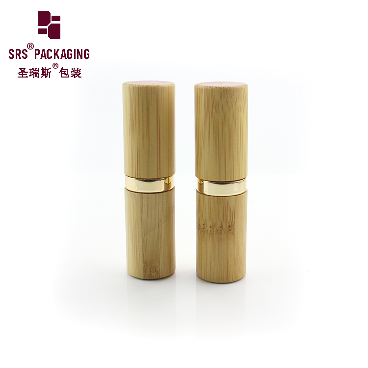 Wholesale eco friendly cosmetic 5ml round lip plastic custom bamboo empty lip balm tubes