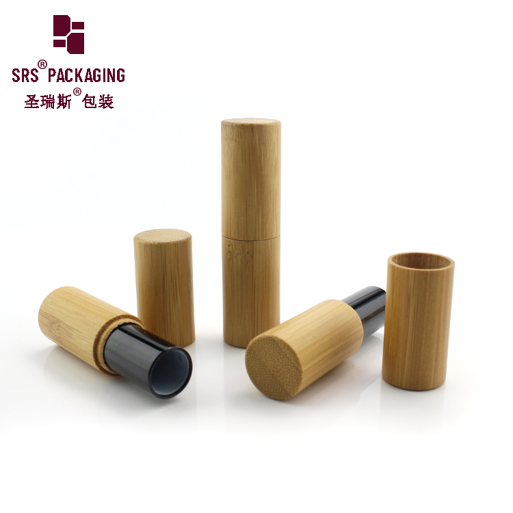 Factory supply 5ml bamboo nature round shape empty custom luxury lip gloss tube