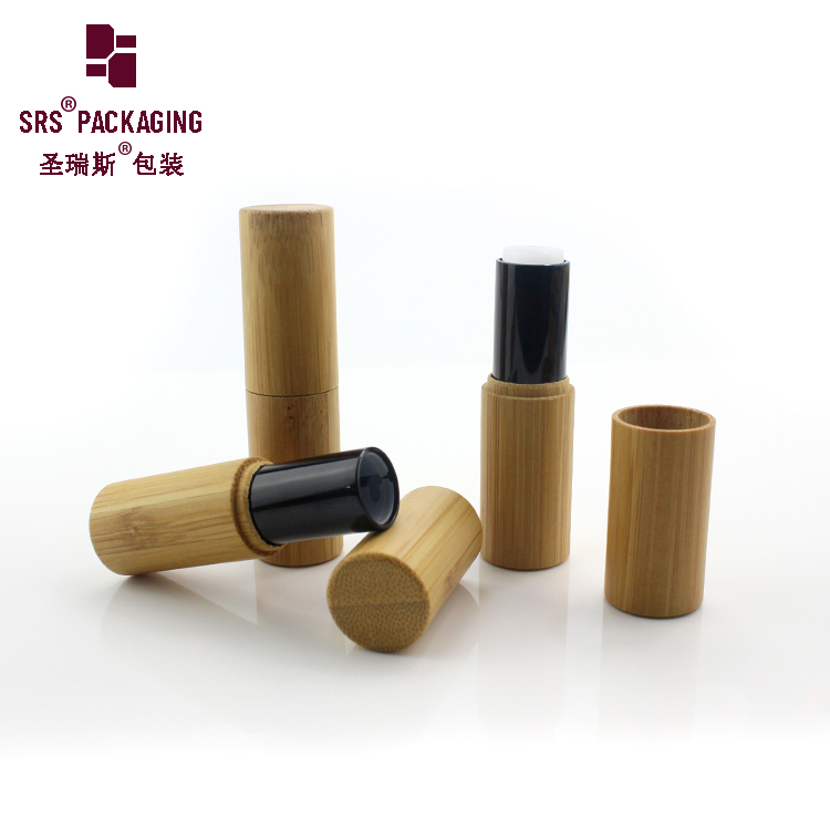 Factory supply 5ml bamboo nature round shape empty custom luxury lip gloss tube