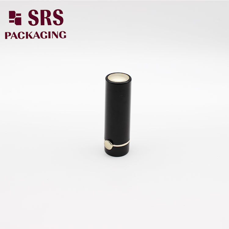 Factory direct sale high-end black luxury lipstick container lip round balm tube container