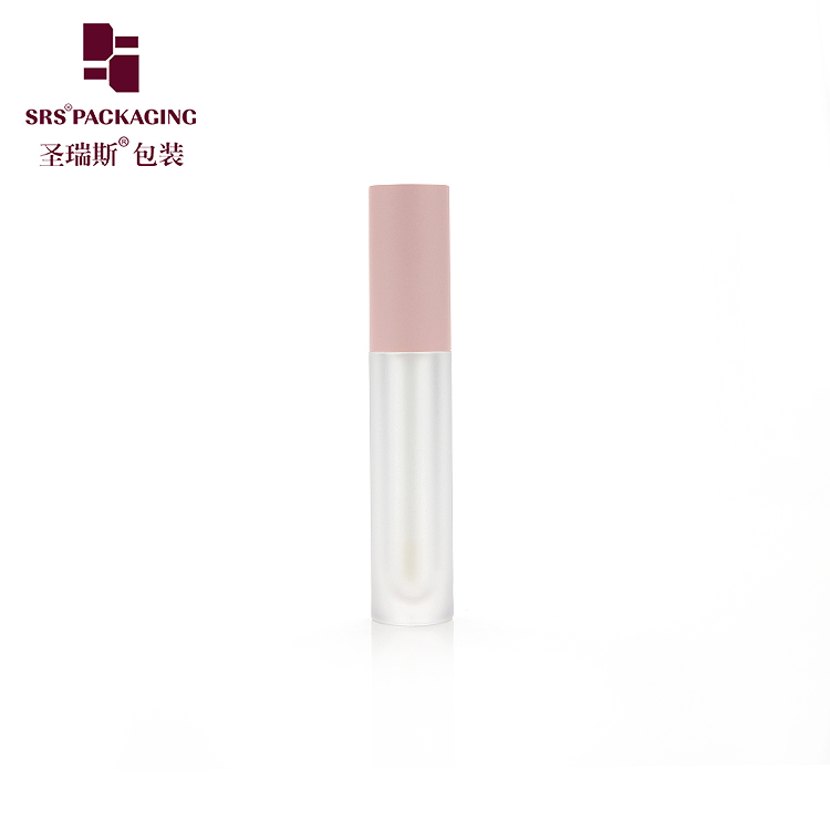 SRS new arrival high quality competitive price long and thin round shape clear matte lipgloss tube