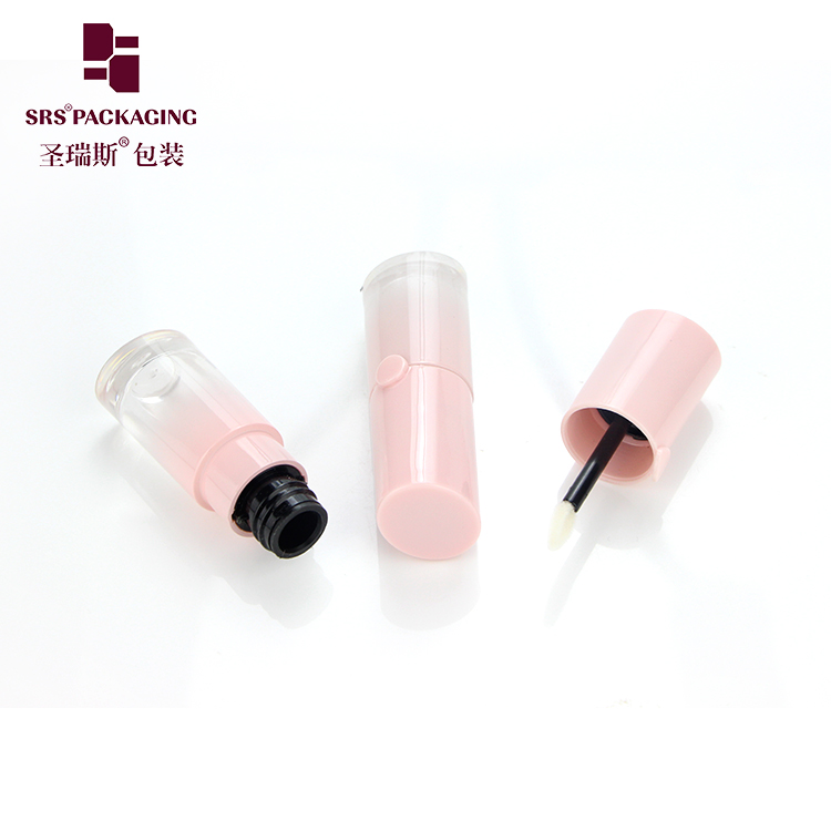 Factory wholesale custom lip blam oil tubes unique round pink lipgloss tube