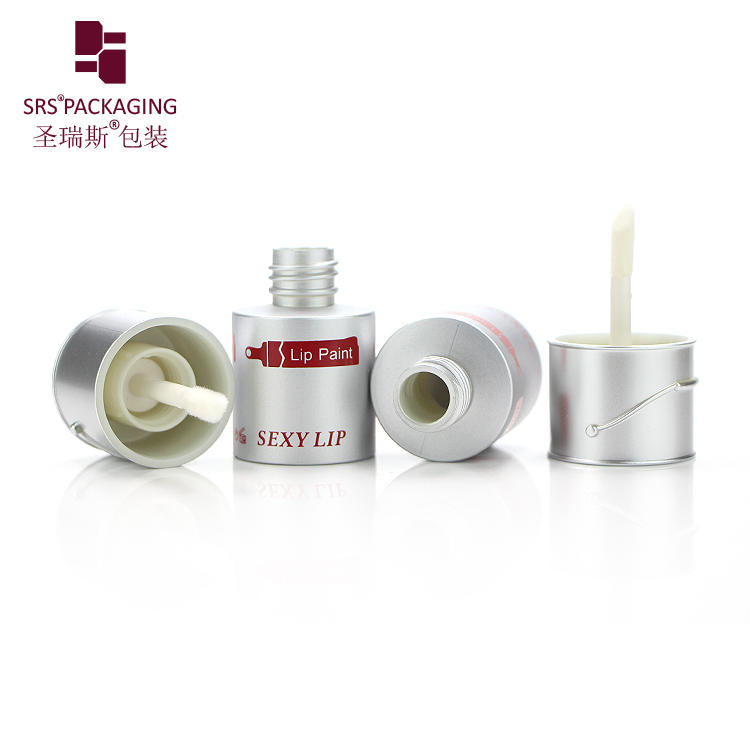 2020 New Model Paint Barrel Round Shaped Silver Empty Plastic Lipstick Tube Packaging With Customized Logo
