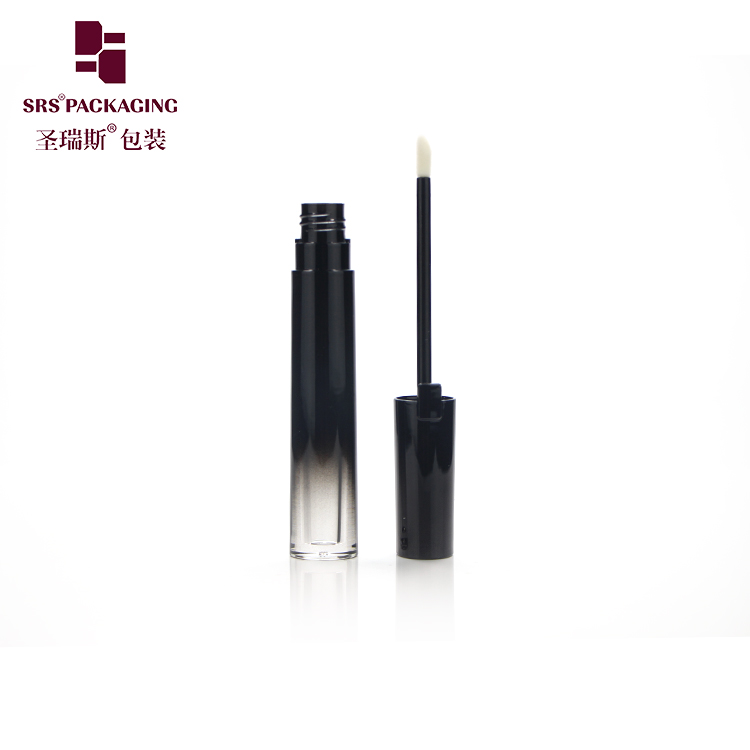 Custom painting black color 5ml round lipgloss tube ready to ship