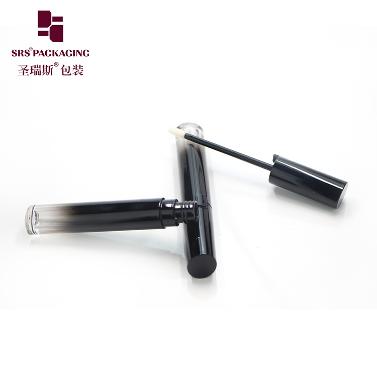 Custom painting black color 5ml round lipgloss tube ready to ship