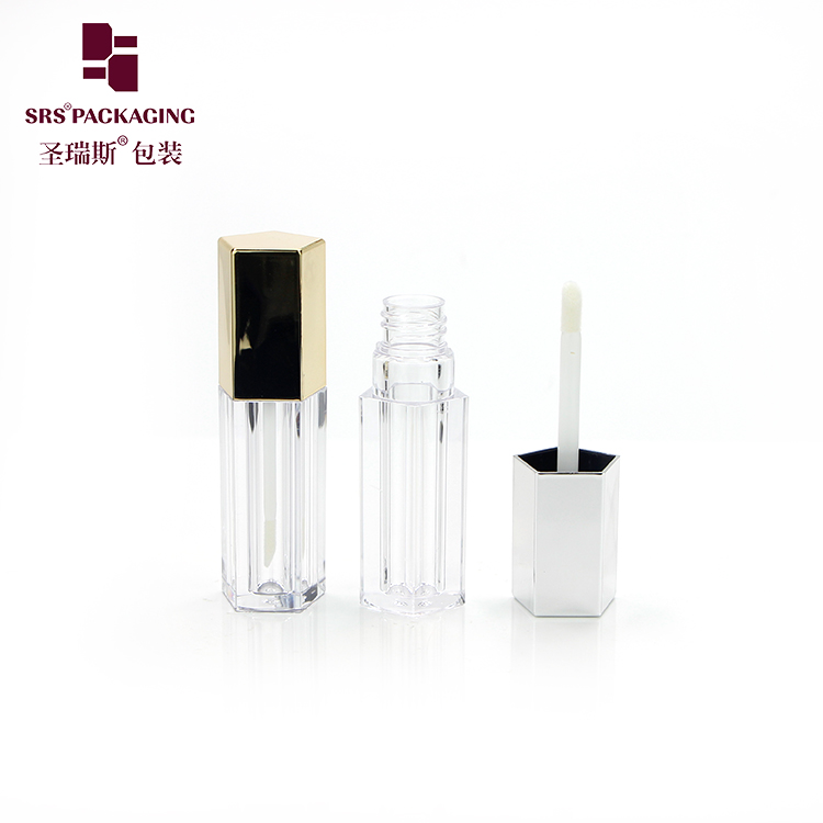 Custom makeup cosmetic packaging 5ml lip gloss packaging tube square lipgloss empty container