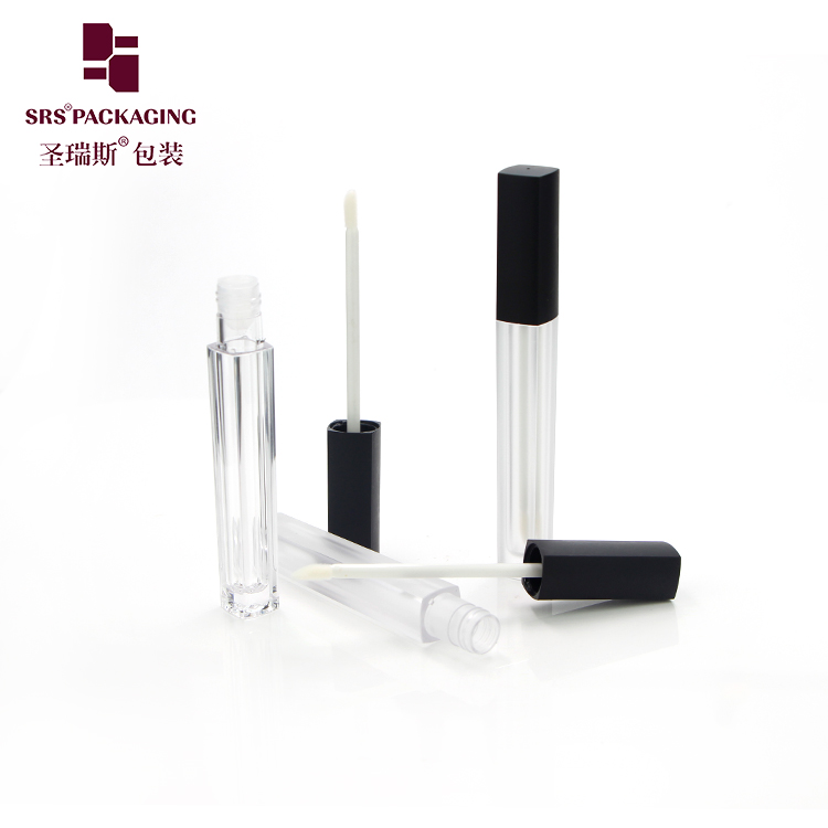 Lip gloss tube container 5ml square makeup cosmetic packaging with applicator