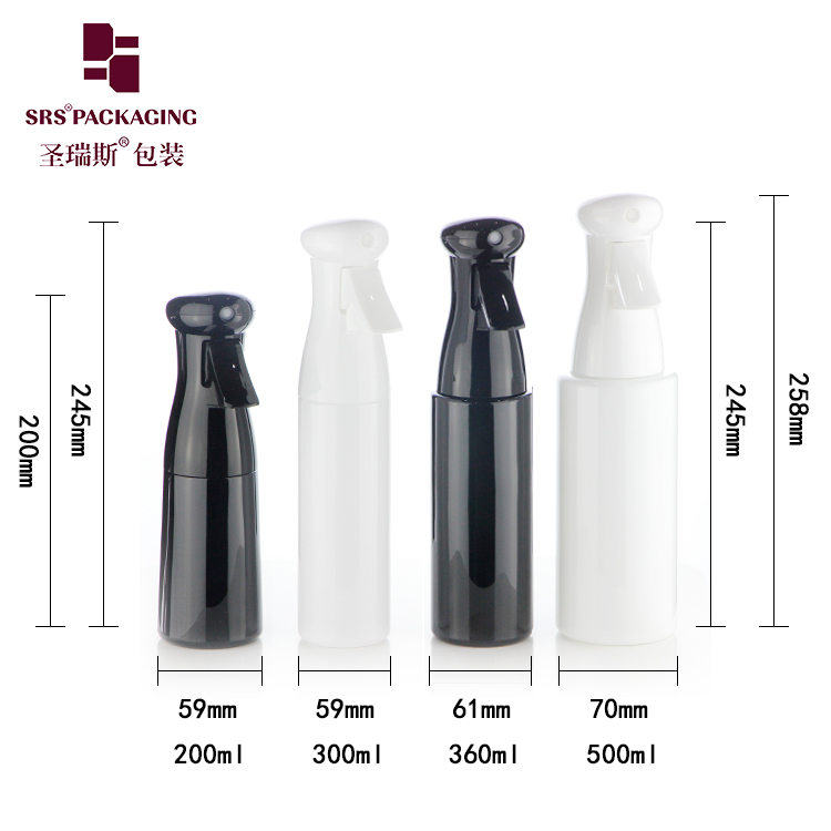 New type empty Reusable beauty 200ml 300ml 500ml PET continuous mist spray bottle