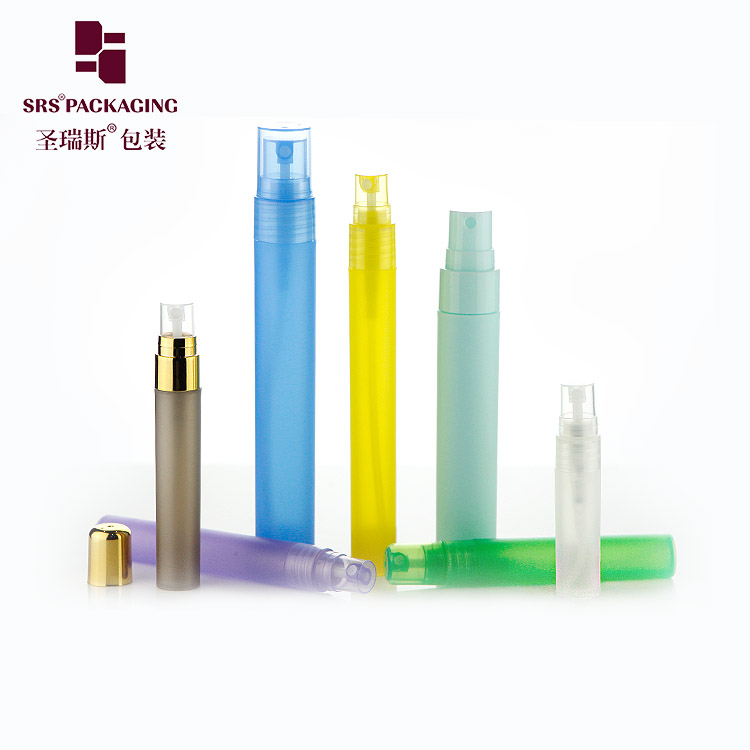 SRS colorful PP PCR PLA material pen shape refillable cheap 10ml plastic spray bottle 