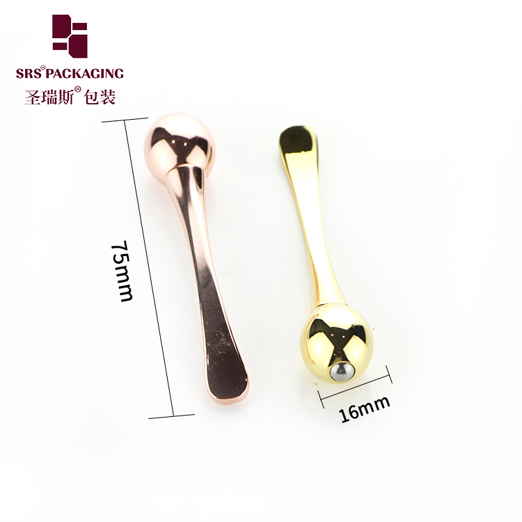 Metal luxury silver rose gold cosmetic cream spatula stick spoon for face cream