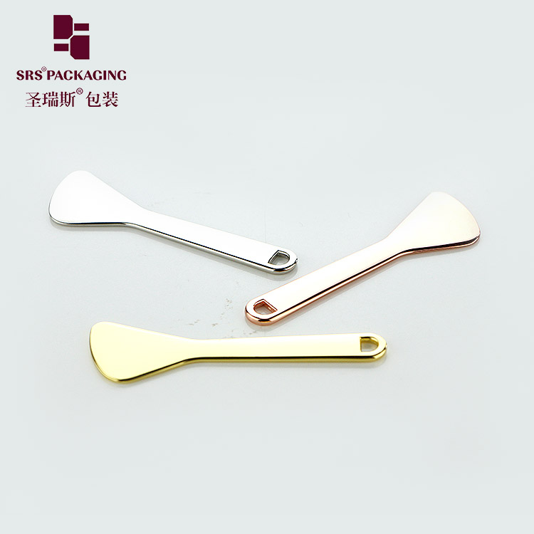 SPA skin care luxury zinc alloy flat gold silver cosmetic spatula metal