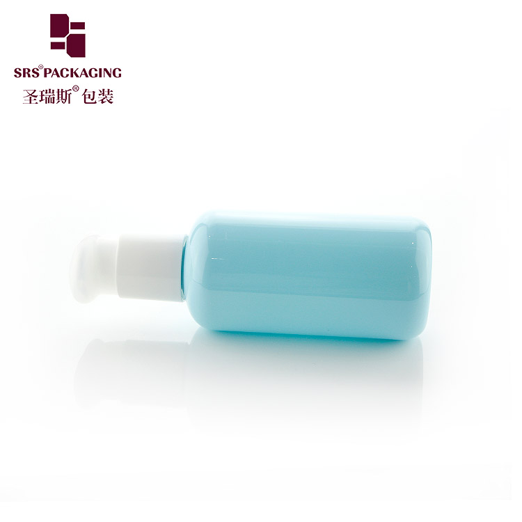 injection round blue with white lid PET cosmetic lotion bottle 150ml