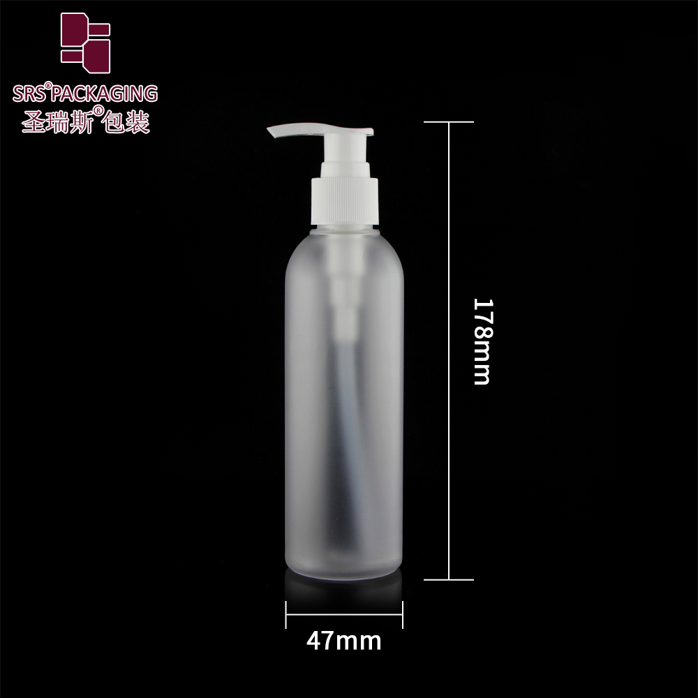 boston round shoulder plastic eco friendly empty frosted lotion pet bottle 200ml